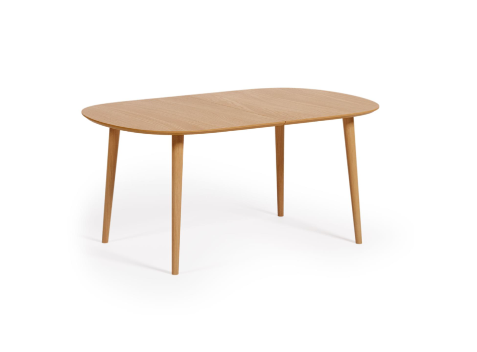 Oqui extendable table in oak veneer Ø160