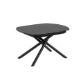 Yodalia extendable table in glass and black finish steel legs 130 (190) x 100 cm