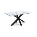 Argo table in glass and steel legs in transparent finish