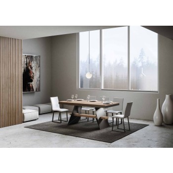 Baita Evolution table - Extendable table 90x160/264 cm Baita Evolution White Ash Anthracite frame