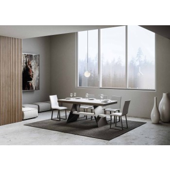 Baita Evolution table - Extendable table 90x160/264 cm Baita Evolution White Ash Anthracite frame