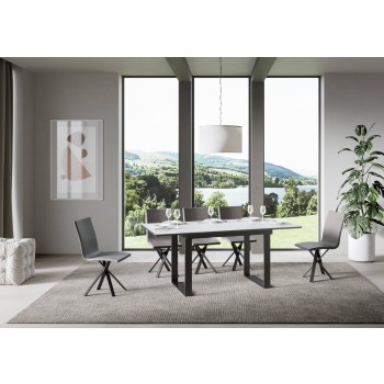 Bandos Table - Extendable table 90x120/180 cm Bandos White Ash Anthracite frame