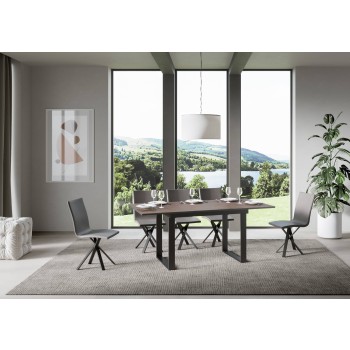 Bandos Table - Extendable table 90x120/180 cm Bandos White Ash Anthracite frame