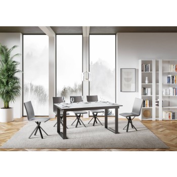 Bandos table - Extendable table 90x160/220 cm Bandos White Ash Anthracite frame