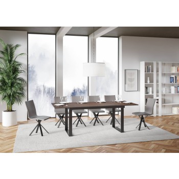 Bandos table - Extendable table 90x160/220 cm Bandos White Ash Anthracite frame