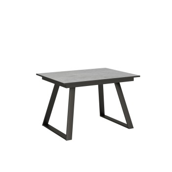 Bernadette table - Extendable table 90x120/180 cm Bernadette White Ash Anthracite frame