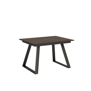 Bernadette table - Extendable table 90x120/180 cm Bernadette White Ash Anthracite frame