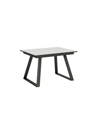 Bernadette table - Extendable table 90x120/180 cm Bernadette White Ash Anthracite frame