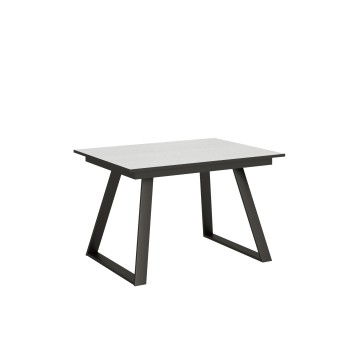 Bernadette table - Extendable table 90x120/180 cm Bernadette White Ash Anthracite frame