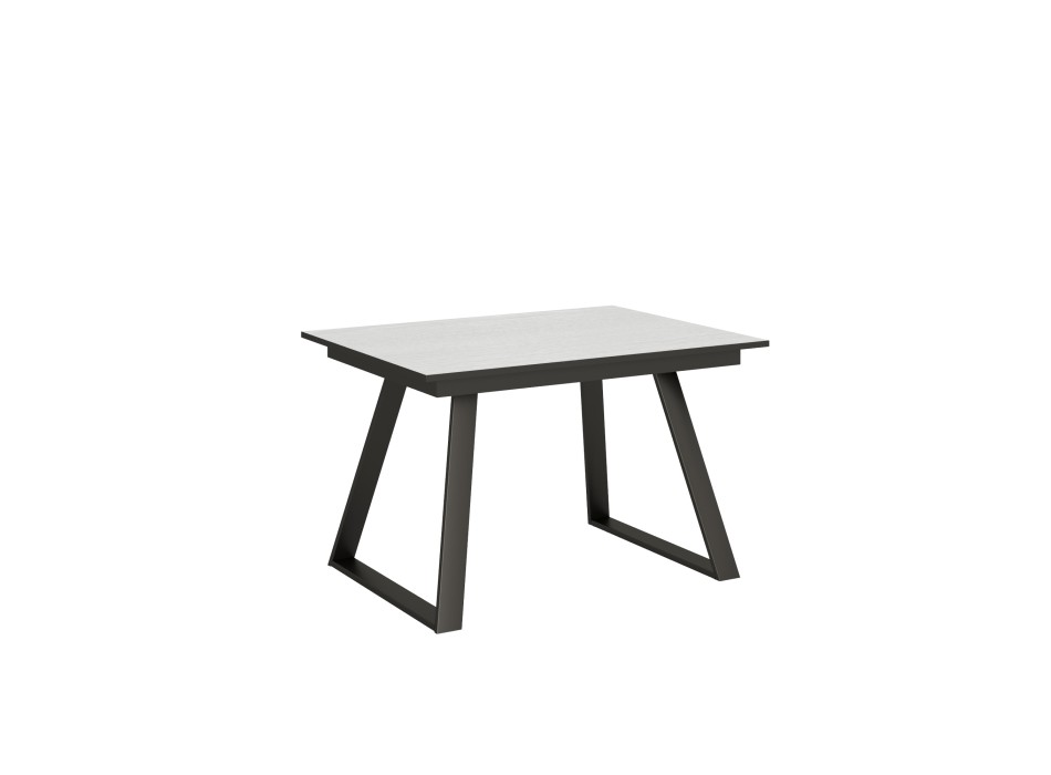 Bernadette table - Extendable table 90x120/180 cm Bernadette White Ash Anthracite frame