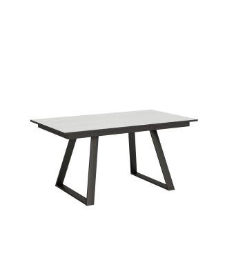 Bernadette table - Extendable table 90x160/220 cm Bernadette White Ash Anthracite frame