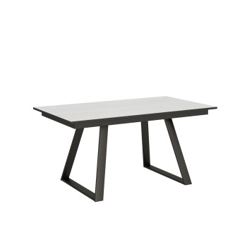 Bernadette table - Extendable table 90x160/220 cm Bernadette White Ash Anthracite frame