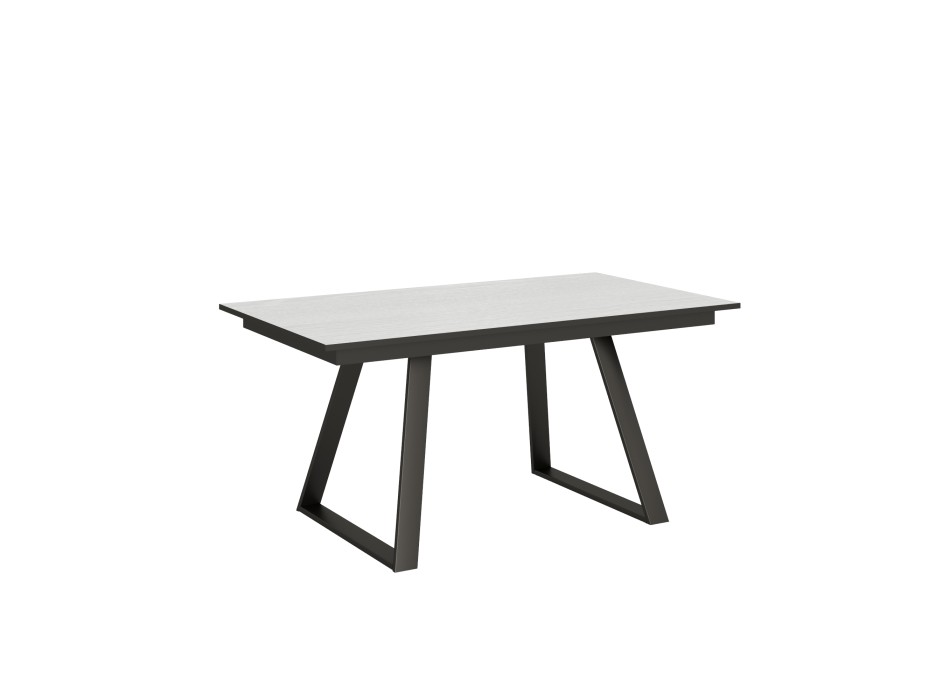 Bernadette table - Extendable table 90x160/220 cm Bernadette White Ash Anthracite frame