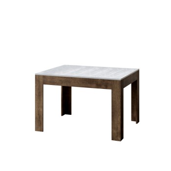 Bibi Table - Extendable table 90x120/180 cm Bibi Mix Spatolato White top - Spatolato Anthracite base