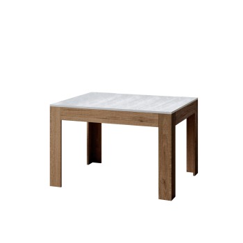 Bibi Table - Extendable table 90x120/180 cm Bibi Mix Spatolato White top - Spatolato Anthracite base