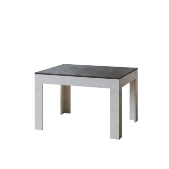 Bibi Table - Extendable table 90x120/180 cm Bibi Mix Spatolato White top - Spatolato Anthracite base