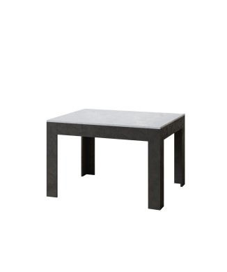 Bibi Table - Extendable table 90x120/180 cm Bibi Mix Spatolato White top - Spatolato Anthracite base