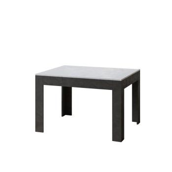 Bibi Table - Extendable table 90x120/180 cm Bibi Mix Spatolato White top - Spatolato Anthracite base