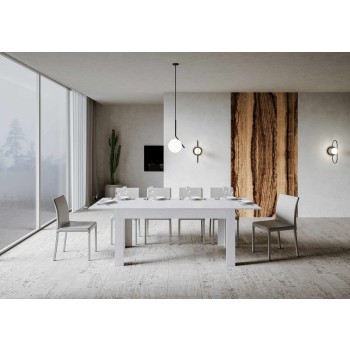 Bibi Table - Extendable table 90x160/220 cm Bibi Spatolato White