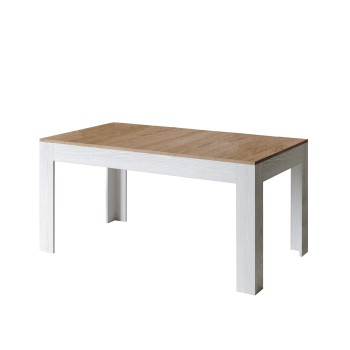 Bibi Table - Extendable table 90x160/220 cm Bibi Mix Spatolato White top - Spatolato Anthracite base