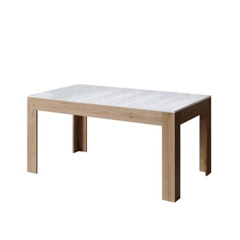 Bibi Table - Extendable table 90x160/220 cm Bibi Mix Spatolato White top - Spatolato Anthracite base