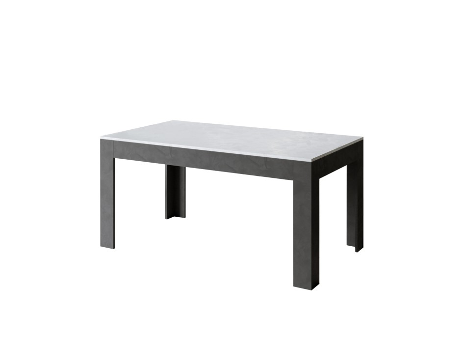 Bibi Table - Extendable table 90x160/220 cm Bibi Mix Spatolato White top - Spatolato Anthracite base