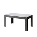 Extendable table 90x160/220 cm Bibi Mix Spatolato White top - Spatolato Anthracite base