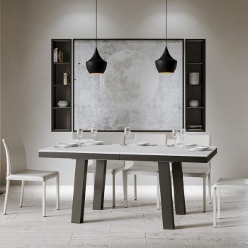 Bridge Evolution table - Extendable table 90x160/420 cm Bridge Evolution White Ash Anthracite frame