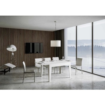 Cico Table - Extendable table 90x120/180 cm Cico White Spatolato