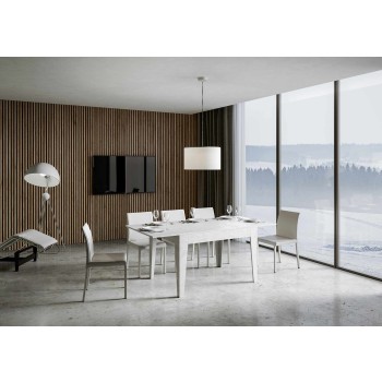 Cico Table - Extendable table 90x120/180 cm Cico White Spatolato