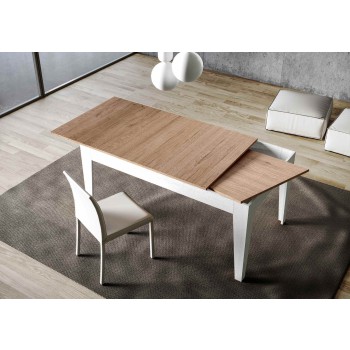 Cico Table - Extendable table 90x120/180 cm Cico Mix Spatulated White top - Spatulated Anthracite base