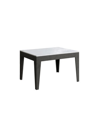 Cico Table - Extendable table 90x120/180 cm Cico Mix Spatulated White top - Spatulated Anthracite base