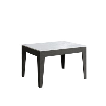 Cico Table - Extendable table 90x120/180 cm Cico Mix Spatulated White top - Spatulated Anthracite base