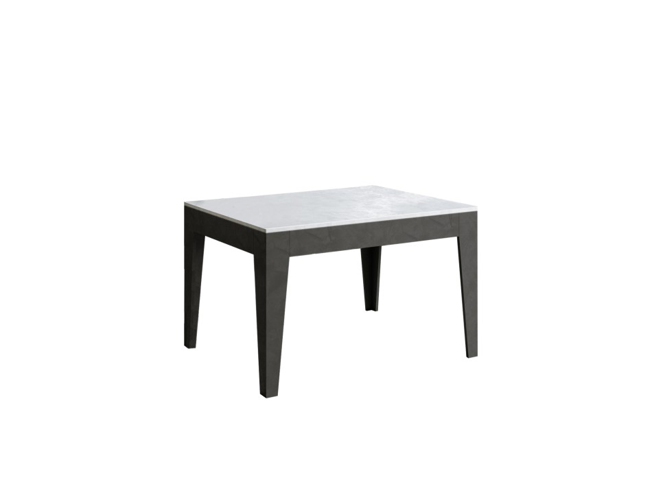 Cico Table - Extendable table 90x120/180 cm Cico Mix Spatulated White top - Spatulated Anthracite base