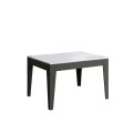 Extendable table 90x120/180 cm Cico Mix Spatolato White top - Spatolato Anthracite base