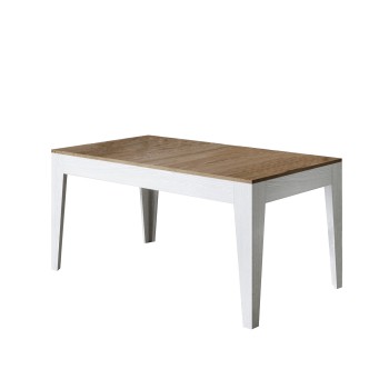 Cico Table - Extendable table 90x160/220 cm Cico Mix Spatulated White top - Spatulated Anthracite base