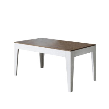 Cico Table - Extendable table 90x160/220 cm Cico Mix Spatulated White top - Spatulated Anthracite base