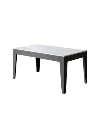 Cico Table - Extendable table 90x160/220 cm Cico Mix Spatulated White top - Spatulated Anthracite base