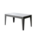 Extendable table 90x160/220 cm Cico Mix Spatolato White top - Spatolato Anthracite base