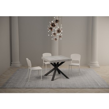 Clerk Premium Table - Extendable table 90x90/194 cm Clerk Premium White Ash top - Anthracite legs