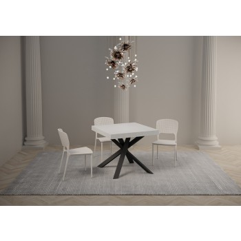 Clerk Premium Table - Extendable table 90x90/194 cm Clerk Premium White Ash top - Anthracite legs