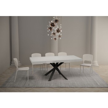 Clerk Premium Table - Extendable table 90x90/194 cm Clerk Premium White Ash top - Anthracite legs