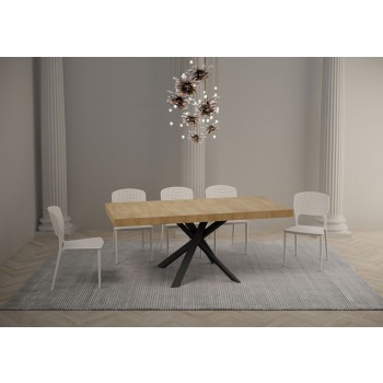 Clerk Premium Table - Extendable table 90x90/194 cm Clerk Premium White Ash top - Anthracite legs