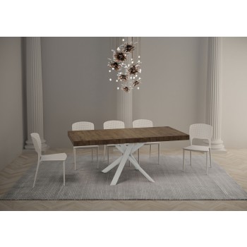 Clerk Premium Table - Extendable table 90x90/194 cm Clerk Premium White Ash top - White legs