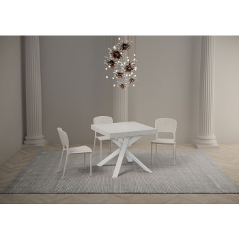 Clerk Premium Table - Extendable table 90x90/194 cm Clerk Premium White Ash top - White legs