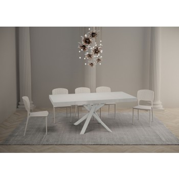 Clerk Premium Table - Extendable table 90x90/194 cm Clerk Premium White Ash top - White legs