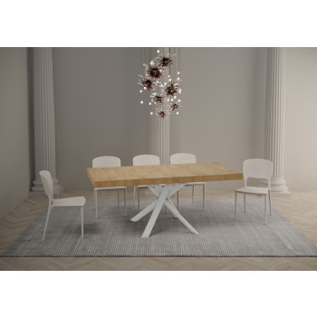 Clerk Premium Table - Extendable table 90x90/194 cm Clerk Premium White Ash top - White legs