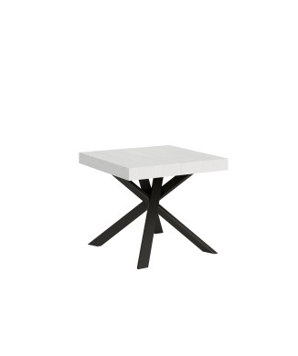 Clerk Table - Extendable table 90x90/194 cm Clerk White Ash top - Anthracite legs