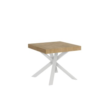 Clerk Table - Extendable table 90x90/194 cm Clerk White Ash top - White legs