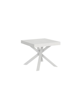 Clerk Table - Extendable table 90x90/194 cm Clerk White Ash top - White legs